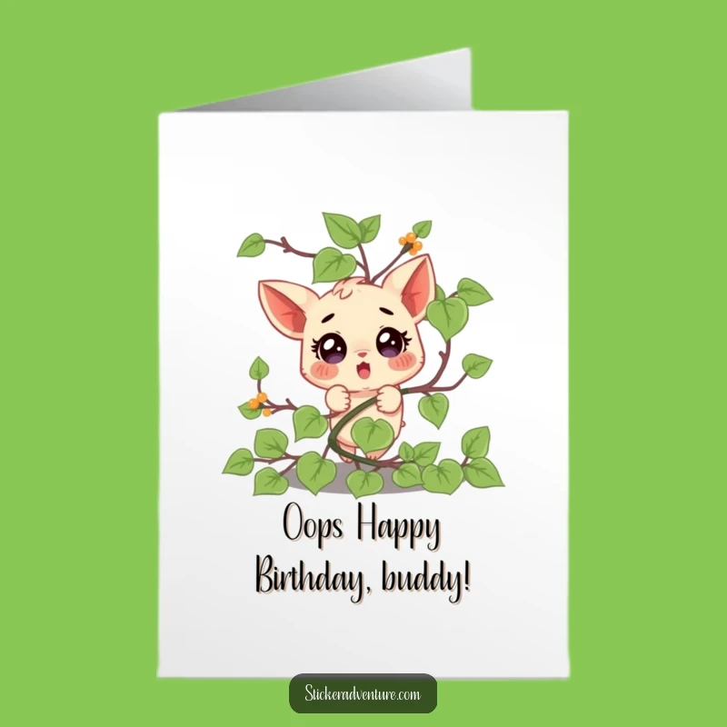 Free Printable Birthday Card: Funny Tangled Character Surprise Design - DIY Downloadable Funny Gift
