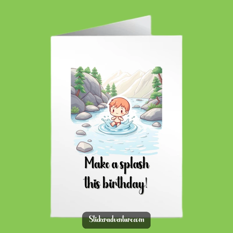 Free Printable Birthday Card: Splashy Stream Figure is a Fun Gift!