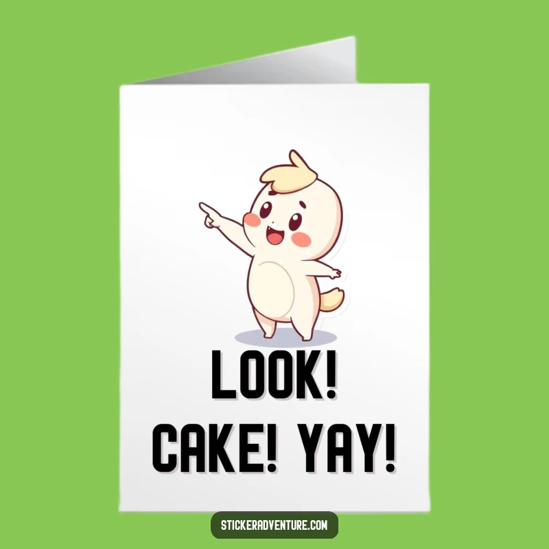 Free Printable Birthday Card: Tiny Adventurer Points to Fun, Downloadable Joyful Gift