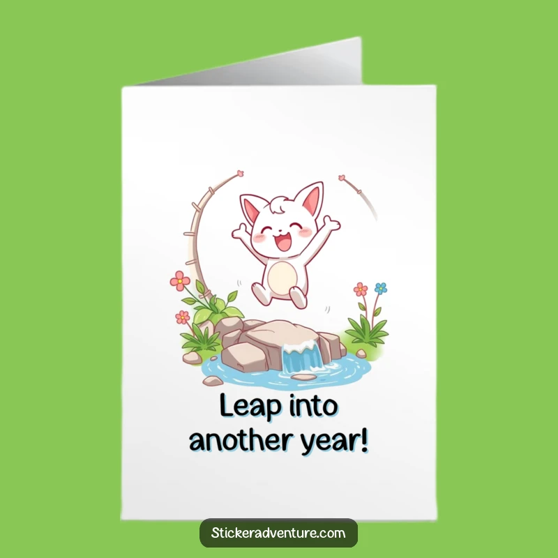 Funny Free Printable Birthday Card: Leap Over Stream Mascot, Perfect DIY Downloadable