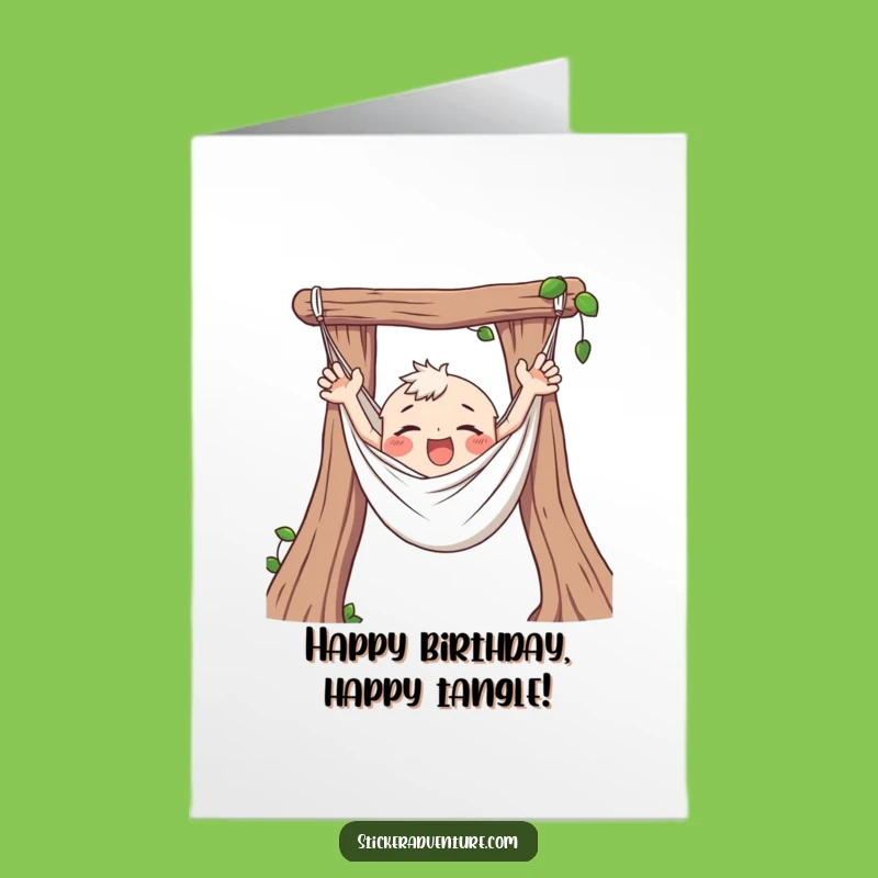 Free Printable Birthday Card: Hammock Chaos - Funny Relaxed Downloadable Gift!