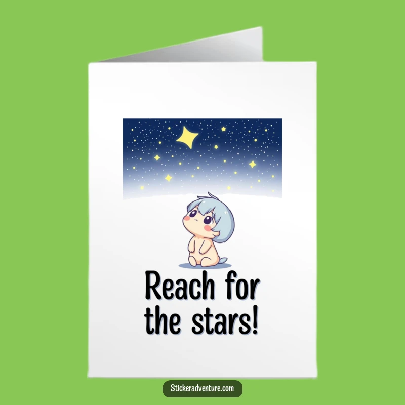 Free Printable Birthday Card: Starry Sky Character Funny Downloadable Gift