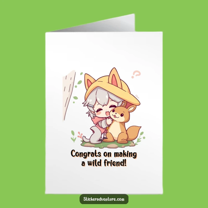 Free Printable Congrats Card: Forest Friends, Joyful Downloadable Celebration!