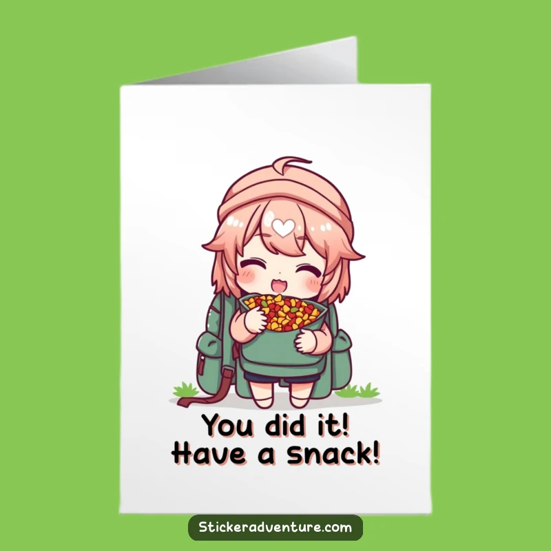 Free Printable Congrats Card: Trail Mix Character Celebration, Downloadable DIY Gift