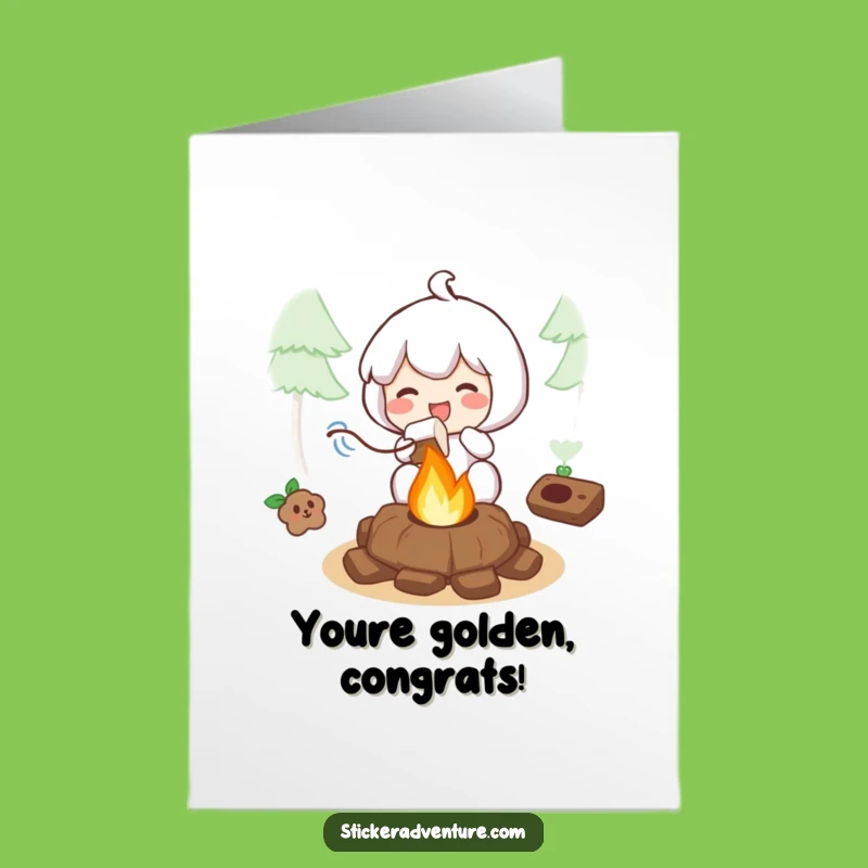 Free Printable Congratulations Card: Marshmallow Roaster - Sweet DIY Downloadable Gift