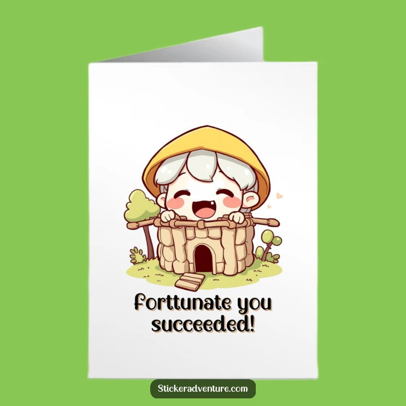Free Printable Fort Builder Congrats Card - Funny Downloadable Achievement Greeting
