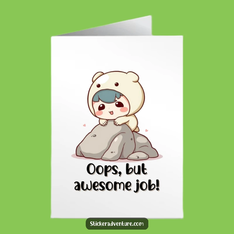 Free Printable Tripping Kawaii Congrats Card: Hilarious Downloadable Gift for Trying Your Best