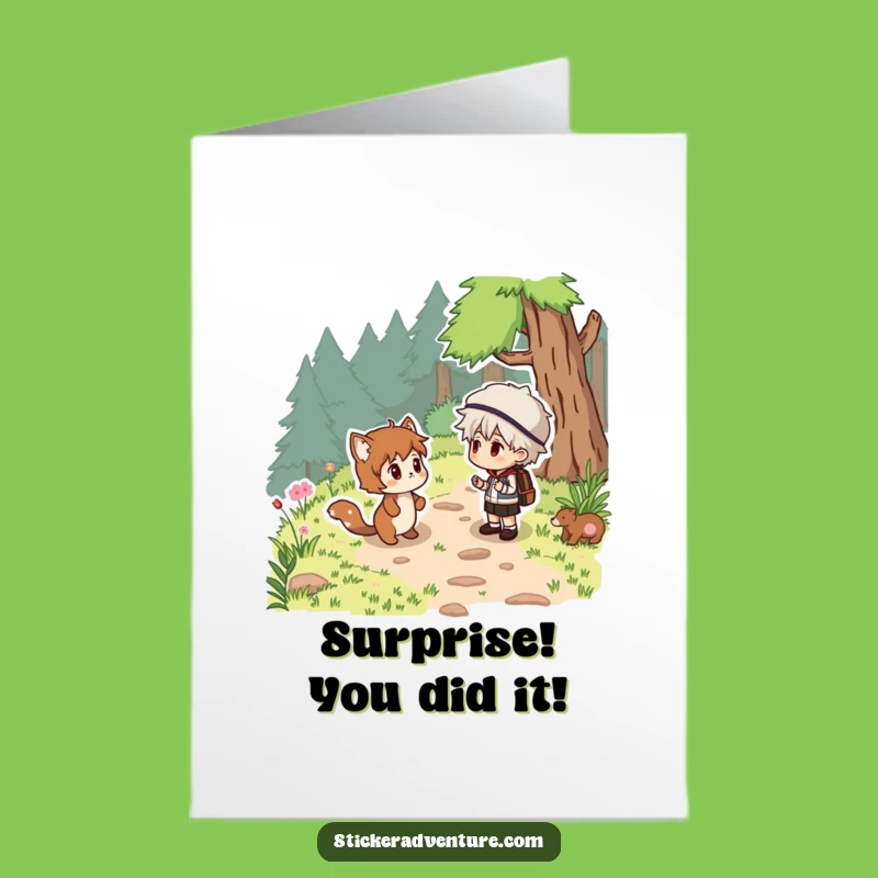 Free Printable Congrats Card: Woodland Creature Surprise - Celebrate Achievements!