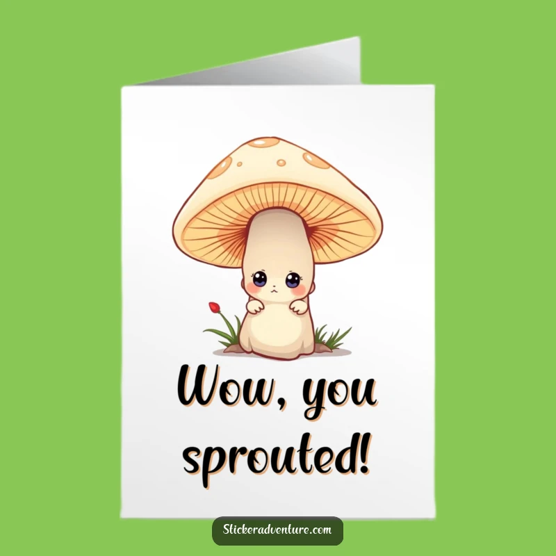 Free Printable Congrats Card: Curious Mushroom Character - Funny Downloadable Surprise!