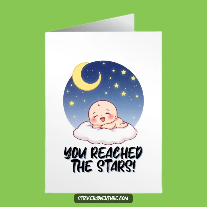 Free Printable Congrats Card: Sleepy Laugher - Calm Downloadable Celebration