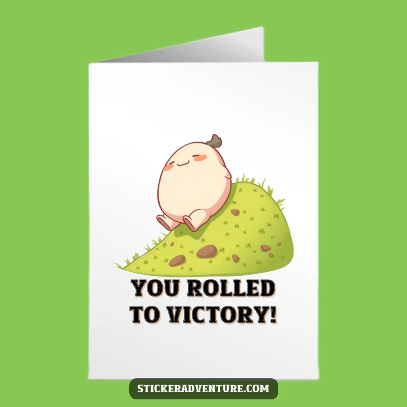Free Printable Rolling Character Congrats Card - Funny Downloadable Celebration