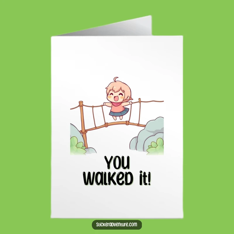 Free Printable Congrats Card: Wobbly Bridge Journey, Perfect Downloadable Gift