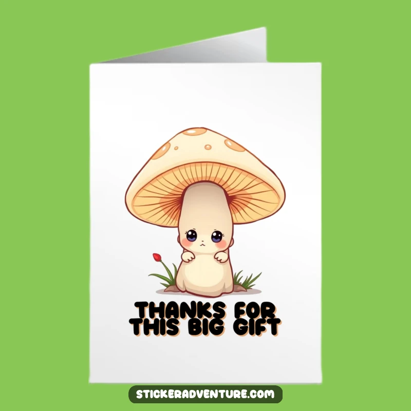 Free Printable Thank You Card: Curious Mushroom Character - Humorous Downloadable Gratitude!