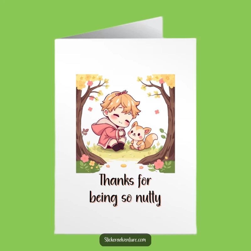 Free Printable Thank You Card Funny Forest Friends Character DIY Downloadable Gift