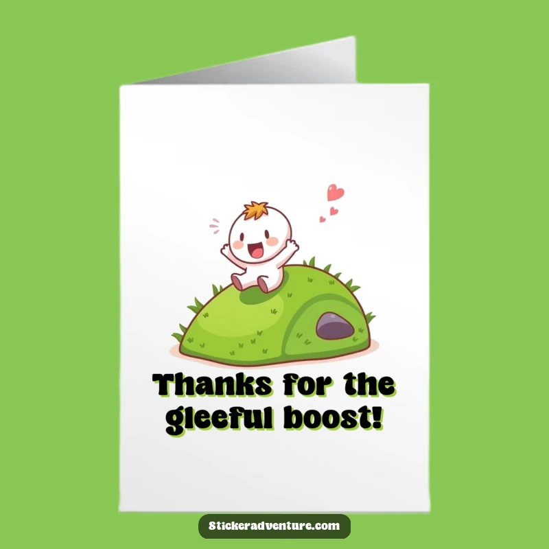 Free Printable Thank You Card: Gleeful Hill Slide - Thanks A Lot!