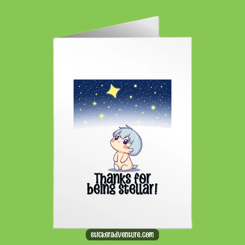 Free Printable Thank You Card: Starry Sky Gratitude Funny Downloadable Gift