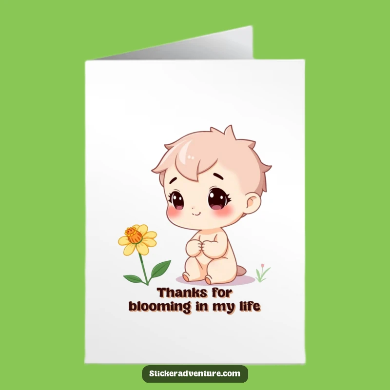 Free Printable Thank You Card: Curious Character & Wildflower - Express Gratitude