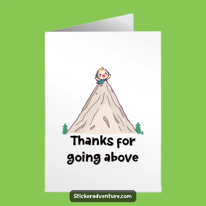 Free Printable Thank You Card: Grateful Mountain Climber