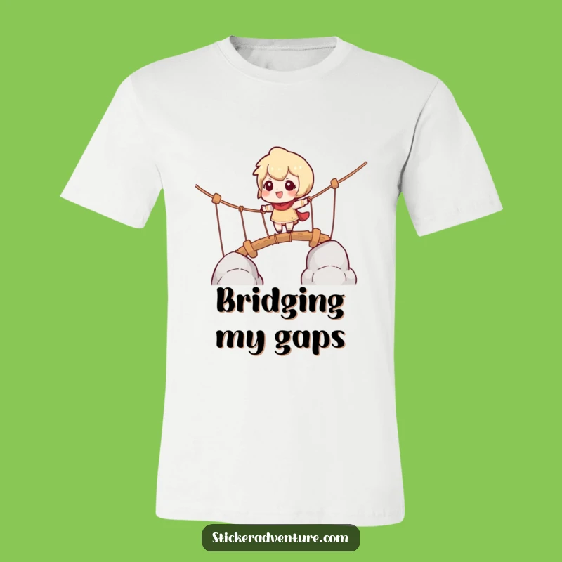 Funny Rope Bridge Explorer Tee, Playful Character Shirt, Great Gift