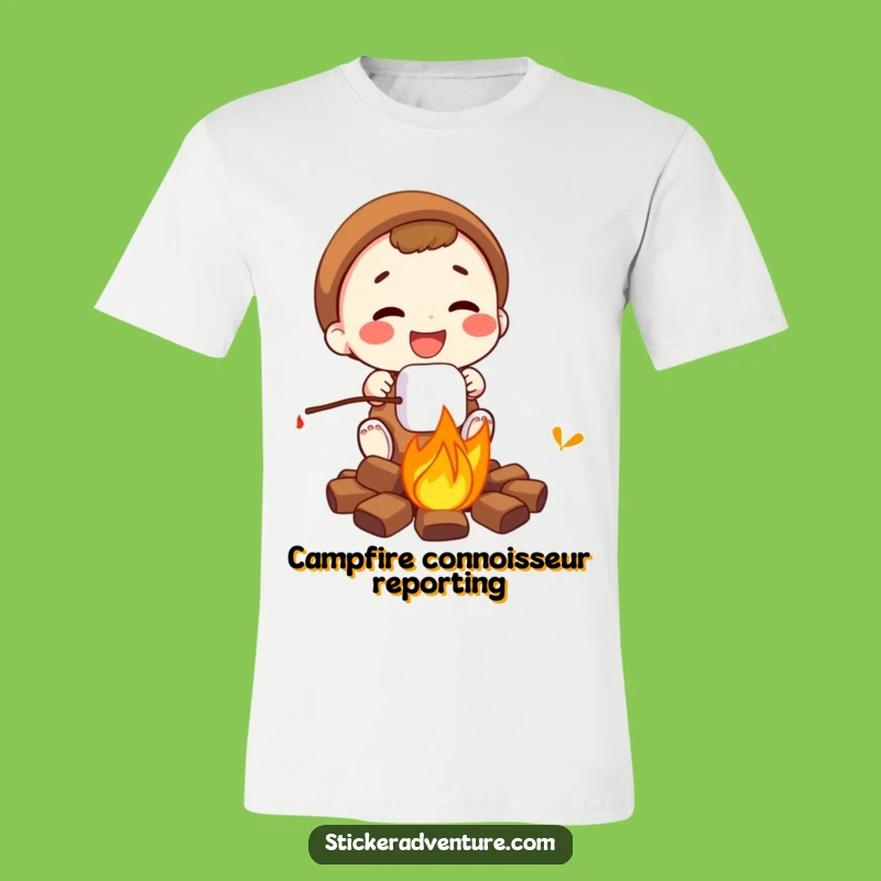 Funny Campfire Marshmallow T-Shirt - Comedic Outdoor Apparel Gift