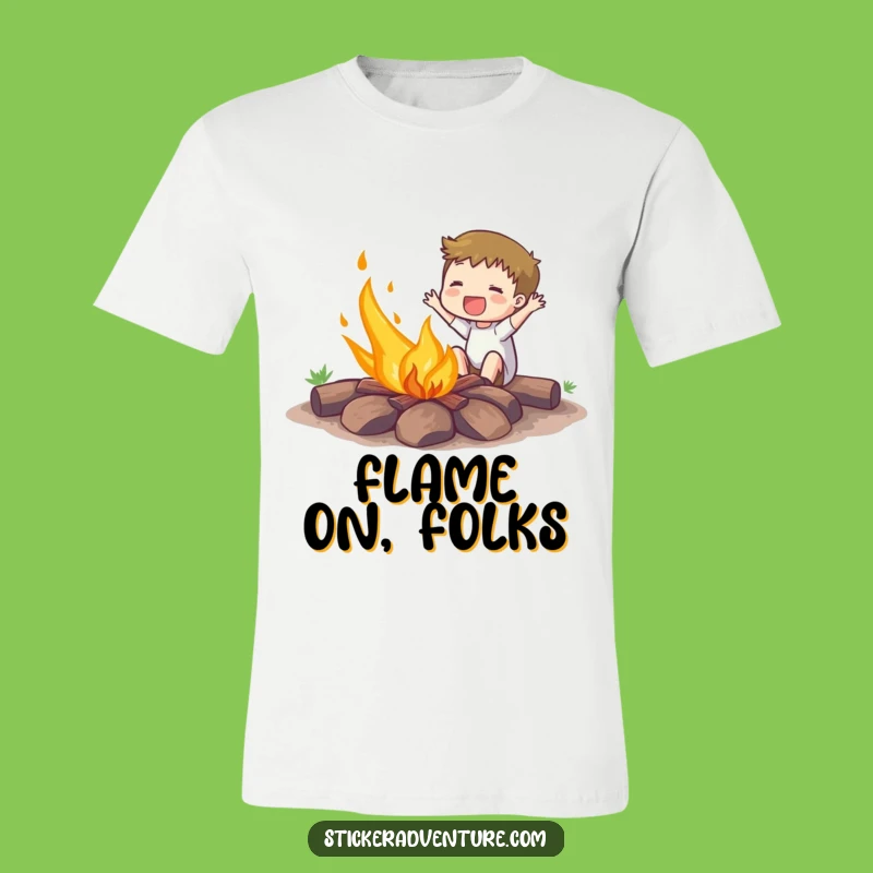 Funny Campfire Fire Starter T-Shirt: Enthusiastic Subject Ignites Fun, Awesome Funny Gift