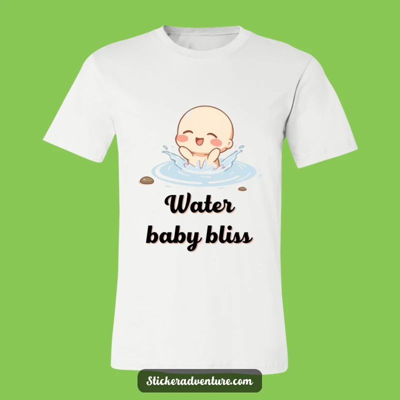 Funny Character Splashing Tee - Joyful Water Play Funny T-Shirt Gift Idea