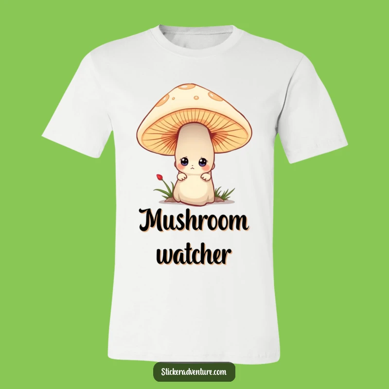 Funny Mushroom Peek T-Shirt - Mysterious Character Tee for Curious Souls Gift