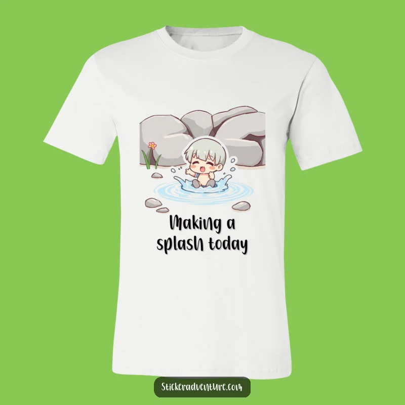 Funny Splashing Stream T-Shirt - Comedic Water Play Apparel Gift