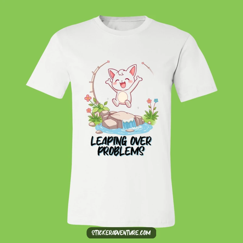 Funny Stream Leap Character T-Shirt: Jump for Joy with Humor!
