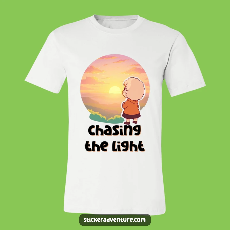 Funny Sunset Wonder T-Shirt: Character Awe Moment Adventure Tee