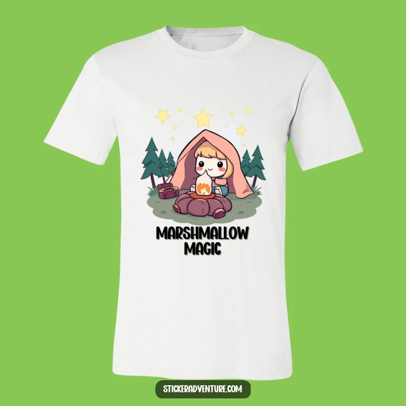 Funny Camping Marshmallow T-Shirt: Starry Night Fun, Go-To Funny Gift