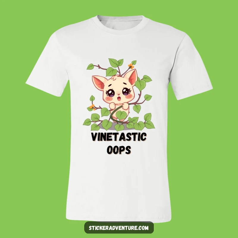 Funny Vine Tangle T-Shirt: Comical Character's Surprise, Ideal Funny Gift for Laughs