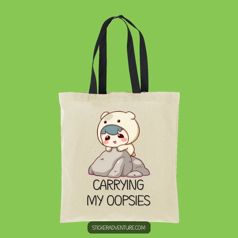 Funny Tripping Kawaii Character Tote Bag - Chic & Hilarious Carry-all for Everyday