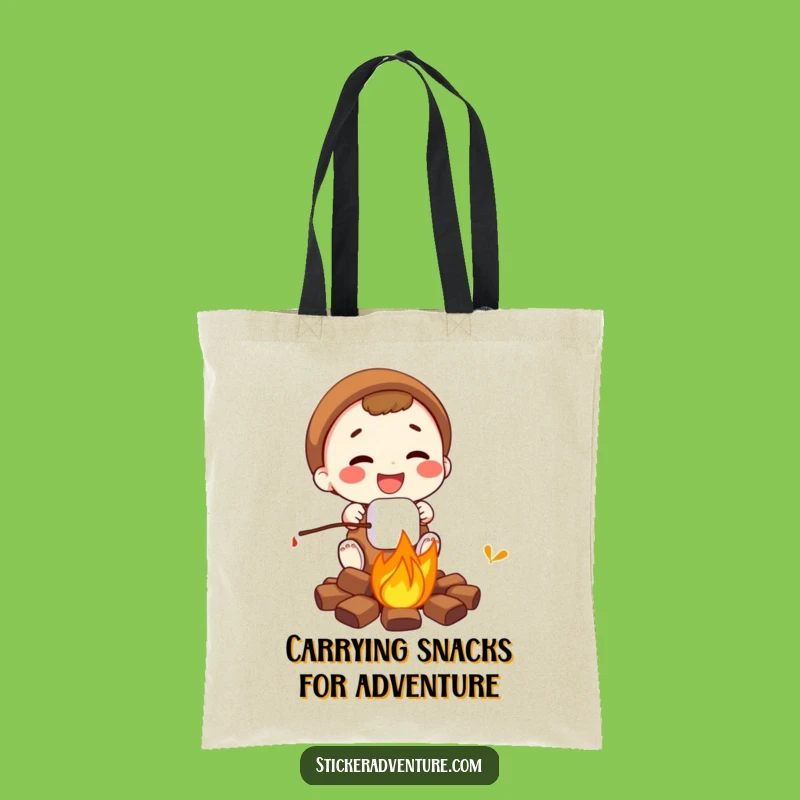 Funny Campfire Marshmallow Tote Bag - Whimsical Outdoor Companion Gift