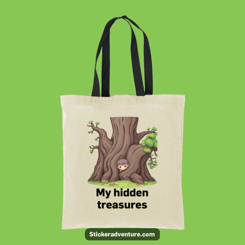 Funny Tree Peeker Tote Bag: Carry Your Secrets Hilariously!